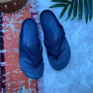 CROCS Navy Blue Lightweight Slip On Flip Flop Sandal 8